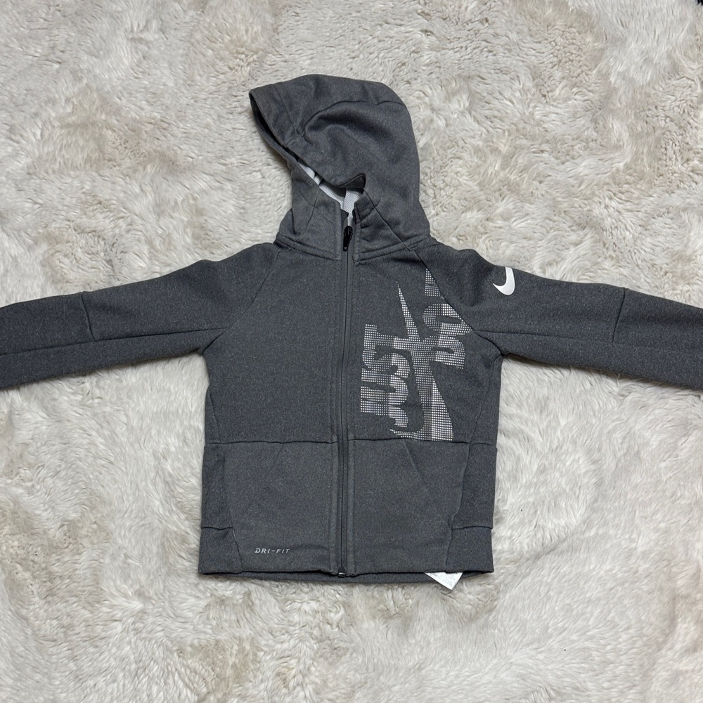 Nike Kids Dark Gray Zip-Up Hoodie